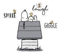 Lambs & Ivy Classic Snoopy con Woodstock & Dog House nero/grigio adesivi da parete