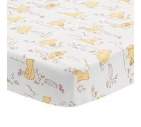 Lambs & Ivy Disney Baby Storytime Pooh 100% cotone lenzuolo con angoli per culla, colore: Bianco