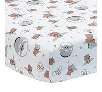 Lambs & Ivy Star Wars - Lenzuolo con angoli per culla con scritta "Mandalorian The Child/Baby Yoda/Grogu