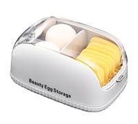 LamChyar Supporto per spugnette da trucco con coperchio, organizer per beauty blender, custodia per spugna da trucco per piano di lavoro (coperchio trasparente)