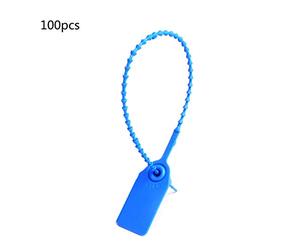 Lamdoo 100 Pezzi di plastica USA e Getta Pull-Tite sigilli di Sicurezza segnaletica numerata - Cielo Blu