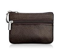 Lamdoo Borsello portamonete e portachiavi con zip, in pelle, morbido, da uomo e da donna