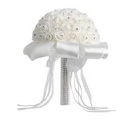 Lamdoo Rose da Sposa Artificiali da Sposa in Fiore Bouquet da Sposa per Matrimoni Decorazioni per Feste Bianche