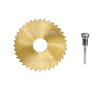 Lame circolari per legno Lama da taglio, Set di mini seghe circolari da 210 mm, utensili rotanti rivestiti 22-50, disco taglio HSS, for sega in legno e metallo, 35 con mandrino(22mm with Mandrel)
