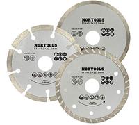Lame da taglio diamantate Set Turbo Disco continuo Segmentato Disco da taglio Lame per smerigliatrice angolare Pietra Mattone Calcestruzzo Mattone Muratura 3 PZ * 115mm