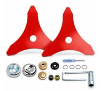 Lame Decespugliatore a 3 Denti per Metabo FSB 36-18 LTX BL 40 2021-2027+ | 2 lame in acciaio 3 denti | foro 25mm | diametro 225mm | bordi bisellati | finitura protettiva | kit di montaggio