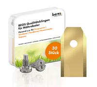BEOS 30x Lame di Ricambio Premium Titan + Viti - Lame di Ricambio per Le Marche Premium Husqvarna, Gardena, Segway, Yard Force - Spessore della Lama 0,75mm per Un Lungo Piacere di falciare Il Prato