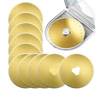 Lame di ricambio per taglierina rotante da 45 mm, con scala, set da 10 lame rotonde con custodia, adatte per tessuto, carta, trapuntatura e artigianato