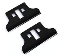 Lame di ricambio professionali a doppia T larga #2215, in ceramica con zirconia, compatibili con Wahl 5 Star Detailer con filo e senza fili (nero, 2)