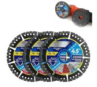 Lame diamantate multiuso, disco da taglio per smerigliatrice angolare da 11,4 cm, lama super sottile per piastrelle, taglio a secco/bagnato per cemento, acciaio, PVC e legno (3 pezzi)