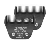 Lame larghe 4FW per toelettatura cani, compatibili con Andis, Oster A5, Wahl km10, lunghezza di taglio 3/8", confezione da 2 (nero)