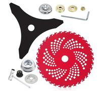 Lame per decespugliatore con punta in carburo da 22,9 cm x 36 denti e lama da 25,4 cm x 3 denti, lame rotonde per motosega in acciaio al carbonio con kit adattatore, strumenti per decespugliatore