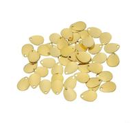 Lame per esche in metallo lisce con paillettes, 50 pezzi, per attrattori spinner, utilizzate nella creazione di attrezzature da pesca efficaci per diverse specie (15 mm/0,4 g oro)