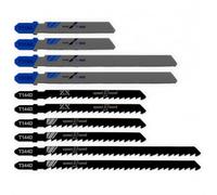 Lame per seghetto alternativo, CESFONJER 10 pezzi set di lame con tubo di stoccaggio, lama per seghetto alternativo per taglio ottimizzata per taglio di metallo, legno, PVC e plastica