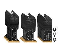 Lame per utensili oscillanti da 16 pezzi, lame multiutensile in titanio, lame per sega da taglio, taglio ad alta velocità per legno, metallo, chiodi e materiale duro, con 3 adattatori extra