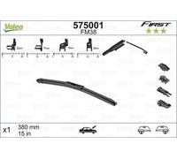 Lame Tergicristallo 380Mm Piatto VALEO Per FORD FIESTA VI