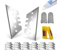 Lame trapezoidale per Taglierino - Lame Trapezoidali di Ricambio 52x19x0,6mm, Lames per Cutter con rivestimento per tagliare pelle, tappeti, cartone, con 2 protezioni dita e scatola porta, 20pcs