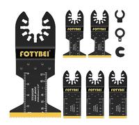 Lame Utensile Multifunzione Titanio, 5 Pezzi Lame Utensili Oscillanti Multifunzione Accessori per Legno, Plastica, Metallo, Compatibile con Fein, Dewalt, Makita, Parkside, Black&Decker e altro ancora