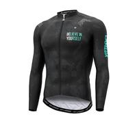 LAMEDA Maglia Ciclismo Uomo Maglia MTB Maglia Bici da Strada Professionale Traspirante Asciugatura Rapida（Nero,L）