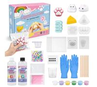 lameico Kit di produzione Squishy in silicone liquido, 1:1 AB Liquid Silicone Squishy Maker per bambini, adulti e principianti, con stampo, pigmento colorato, istruzioni (lingua italiana non garantita