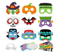 LAMEK 9 Pezzi Maschere per Bambini di Halloween, Fai da te Creativo Maschera con Streghe,Zucche,Zombie,Pipistrelli, DIY Carnevale Festa Artigianato Realizzato dai Bambini Stessi per Ragazzi e Ragazze
