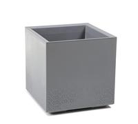 LAMELA Vaso per piante su ruote, 40 cm, 36 l, in plastica, effetto cemento, con drenaggio, interno ed esterno, resistente alle intemperie e facile da pulire, grigio