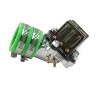 Lamellare Collettore di aspirazione per carburatore per moto adatto per Yamaha JOG 50 90 3KJ 1e40qmb 4DM Moto Scooter 50cc 70cc 90cc Valvola a lamelle motore(Green)