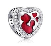 LaMenars Charms Love You MOM Ciondola pendenti in argento sterling 928 perle con zirconi Adatto per bracciali con ciondoli Europa, regali di Natale per bracciale e collana da donna e ragazza