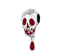 LaMenars Ciondoli Charm 925 Argento Bloodthirsty Skull Pendant Bead per Bracciali Pendente e Collane da Donna San Valentino Festa della Mamma Stagione dei diplomi Compleanno Regalo Natale