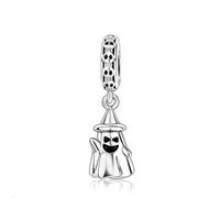 LaMenars Ciondoli Charm 925 Argento Halloween Ghost Pendant Bead per Bracciali Pendente e Collane da Donna San Valentino Festa della Mamma Stagione dei diplomi Compleanno Regalo Natale