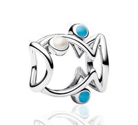 LaMenars Ciondoli Charm 925 Argento Openwork Fish Bead per Bracciali Pendente e Collane da Donna San Valentino Festa della Mamma Stagione dei diplomi Compleanno Regalo Natale