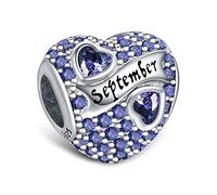 LaMenars Ciondolo con pietra portafortuna per braccialetto, in argento Sterling 925, compatibile con braccialetti e collane, con zirconia cubica 5A, regalo per Natale, San Valentino, festa della mamma