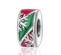 LaMenars Distanziatore a clip per fiocco di neve Charm for 925 Sterling Silver per bracciali e collane da donna Ciondolo pendente per Natale San Valentino Festa della mamma Regali per ragazze