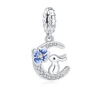 LaMenars Luna e Coniglio Charm for 925 Argento Sterling per Bracciali delle donne e collane Pendente Pendente per il giorn...