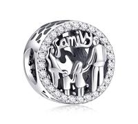 LaMenars mano nella mano famiglia ciondoli per bracciali argento cuore perline per collane ciondoli San Valentino regalo di compleanno festa della mamma