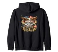 l'America corre sul Coraggio dei veterani dal 1776 Eagle Patriot USA Felpa con Cappuccio
