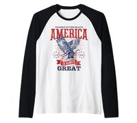 L'America è grande 1776 - 2026 Vintage Flag Aquila Maglia con Maniche Raglan