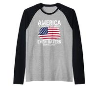 l'America è Un Paese così Grande Che Anche i Suoi odiatori Non se ne andranno Maglia con Maniche Raglan