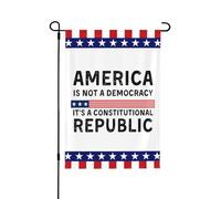 L'America è una democrazia, è una repubblica costituzionale. Bandiera da giardino 12x18. Bandiere per esterni. Bandiera per decorazione del giardino, piccola decorazione per esterni.