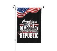 L'America è una democrazia, è una repubblica costituzionale. Bandiere da giardino per esterni, per decorazioni da giardino, piccole decorazioni per esterni, 12x18.