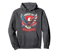l'America ha l'indipendenza Felpa con Cappuccio, Unisex per Adulti, Grigio Scuro, L