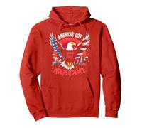 l'America ha l'indipendenza Felpa con Cappuccio, Unisex per Adulti, Rosso, L