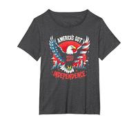 l'America ha l'indipendenza Maglietta, Donna Plus-Size, Grigio Scuro, 3X
