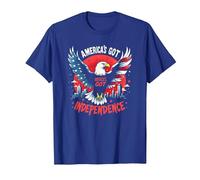 l'America ha l'indipendenza Maglietta, Uomo, Blu Reale, 3XL