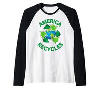 l'America ricicla Il Design Simpatico del Personaggio rispettoso della Terra Maglia con Maniche Raglan