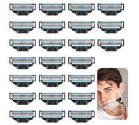 Lamette Mach 3 Turbo 24 PCS Ricariche per Lame per Rasoio da Uomo Mach3 Ricambio Lamette da Barba Professionale Adatta ai Contorni del Viso Regali per Padri e Fidanzati