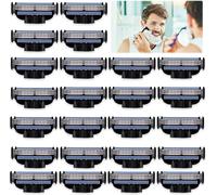 Lamette Mach 3 Turbo, 24 Pezzi Ricariche per Lame per Rasoio Da Uomo, Lame Barba