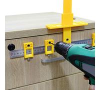 LAMF Localizzatore di punzoni regolabile guida trapano manicotto hardware modello maschera di misurazione strumento per la lavorazione del legno per l'installazione di maniglie, manopole su porte e