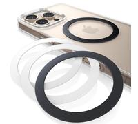 Lamicall Adesivo Anello Metallo per Custodie Cellulare - [4 Pezzi] [0.5mm Ultrasottile] Anello Magnetico Compatibile con MagSafe Accessore/Caricatore Wireless, per iPhone 16 15 14 13 12 11 & Android
