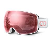 Lamicall Maschera da Sci Uomo, Occhiali da Sci OTG - [Ultra HD Lenti Sferiche & Anti Nebbia Brevettato] Occhiali Snowboard Polarizzata, UV400 Protezione, Maschera Snowboard Donna Visione Più Ampia